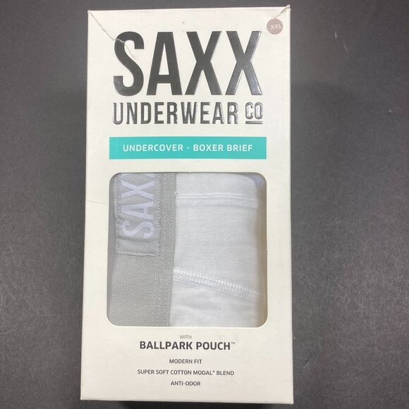NWT SAXX Undercover Boxer Briefs  - 2XL - Cotton/Modal – White - Picture 2 of 3